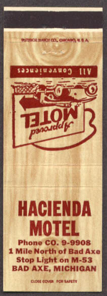 Maple Lane Motel (Hacienda Motel) - Matchbook (newer photo)